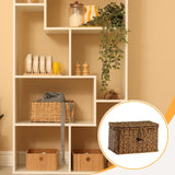 Maxbell Storage Basket with Lid Shelf Basket Storage for Kitchen Nursery Living Room 24 cmx14 cmx14 cm