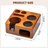 Maxbell Coffee Portafilter Holder Wooden Organizer Bar Espresso Tamping Station 58mm