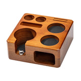 Maxbell Coffee Portafilter Holder Wooden Organizer Bar Espresso Tamping Station 58mm