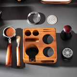 Maxbell Coffee Portafilter Holder Wooden Organizer Bar Espresso Tamping Station 58mm