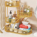 Maxbell Mesh Fruit Bowl Multiuse Bedroom for Skincare Bread Snacks Fruits Vegetables gold