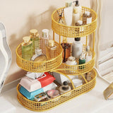 Maxbell Mesh Fruit Bowl Multiuse Bedroom for Skincare Bread Snacks Fruits Vegetables gold