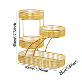 Maxbell Mesh Fruit Bowl Multiuse Bedroom for Skincare Bread Snacks Fruits Vegetables gold