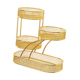 Maxbell Mesh Fruit Bowl Multiuse Bedroom for Skincare Bread Snacks Fruits Vegetables gold