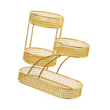 Maxbell Mesh Fruit Bowl Multiuse Bedroom for Skincare Bread Snacks Fruits Vegetables gold