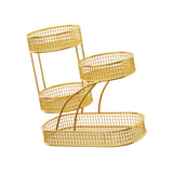 Maxbell Mesh Fruit Bowl Multiuse Bedroom for Skincare Bread Snacks Fruits Vegetables gold