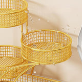 Maxbell Mesh Fruit Bowl Multiuse Bedroom for Skincare Bread Snacks Fruits Vegetables gold