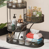 Maxbell Mesh Fruit Bowl Multiuse Bedroom for Skincare Bread Snacks Fruits Vegetables black