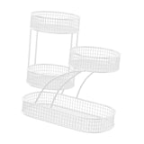 Maxbell Mesh Fruit Bowl Multiuse Bedroom for Skincare Bread Snacks Fruits Vegetables white