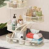 Maxbell Mesh Fruit Bowl Multiuse Bedroom for Skincare Bread Snacks Fruits Vegetables white