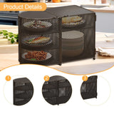 Maxbell Food Cover BBQ Large Sturdy Camping Foldable Fruit Cover Kitchen Screen Tent Black