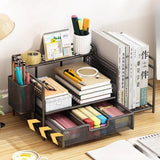 Maxbell Desktop Organizer Simple Mesh File Holder for Dorm Room Countertop Apartment Black