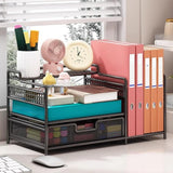 Maxbell Desktop Organizer Simple Mesh File Holder for Dorm Room Countertop Apartment Black