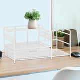 Maxbell Desktop Organizer Simple Mesh File Holder for Dorm Room Countertop Apartment White