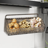 Maxbell Hanging Kitchen Basket Farmhouse Food Storage for Laundry Kitchen Home Decor Black