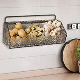Maxbell Hanging Kitchen Basket Farmhouse Food Storage for Laundry Kitchen Home Decor Black