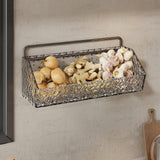 Maxbell Hanging Kitchen Basket Farmhouse Food Storage for Laundry Kitchen Home Decor Black