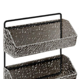 Maxbell Hanging Kitchen Basket 2 Layer Rustic No Drill for Home Decor Pantry Kitchen Dark Gray