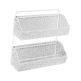 Maxbell Hanging Kitchen Basket 2 Layer Rustic No Drill for Home Decor Pantry Kitchen White