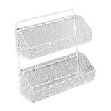 Maxbell Hanging Kitchen Basket 2 Layer Rustic No Drill for Home Decor Pantry Kitchen White