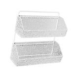 Maxbell Hanging Kitchen Basket 2 Layer Rustic No Drill for Home Decor Pantry Kitchen White