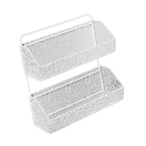 Maxbell Hanging Kitchen Basket 2 Layer Rustic No Drill for Home Decor Pantry Kitchen White