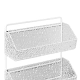 Maxbell Hanging Kitchen Basket 2 Layer Rustic No Drill for Home Decor Pantry Kitchen White