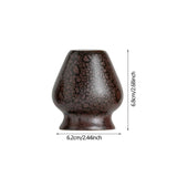 Maxbell Porcelain Chasen Holder Chasen Stand Tea Whisk Holder for Office Dining Room Brown Black