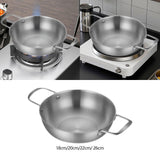 Maxbell Stainless Steel Paella Pan Easy to Clean Seafood Pot for Travel Kitchen Soup 18cm