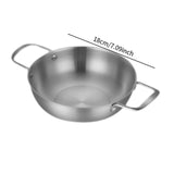 Maxbell Stainless Steel Paella Pan Easy to Clean Seafood Pot for Travel Kitchen Soup 18cm