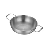 Maxbell Stainless Steel Paella Pan Easy to Clean Seafood Pot for Travel Kitchen Soup 18cm