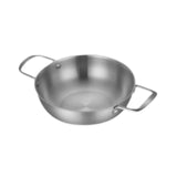 Maxbell Stainless Steel Paella Pan Easy to Clean Seafood Pot for Travel Kitchen Soup 18cm