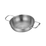 Maxbell Stainless Steel Paella Pan Easy to Clean Seafood Pot for Travel Kitchen Soup 18cm