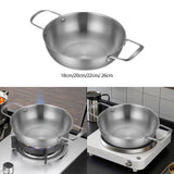 Maxbell Stainless Steel Paella Pan Easy to Clean Seafood Pot for Travel Kitchen Soup 18cm