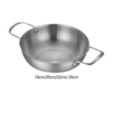 Maxbell Stainless Steel Paella Pan Easy to Clean Seafood Pot for Travel Kitchen Soup 18cm