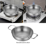 Maxbell Stainless Steel Paella Pan Easy to Clean Seafood Pot for Travel Kitchen Soup 18cm