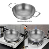 Maxbell Stainless Steel Paella Pan Easy to Clean Seafood Pot for Travel Kitchen Soup 18cm