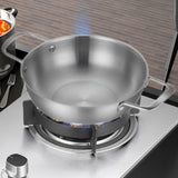 Maxbell Stainless Steel Paella Pan Easy to Clean Seafood Pot for Travel Kitchen Soup 20cm