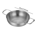 Maxbell Stainless Steel Paella Pan Easy to Clean Seafood Pot for Travel Kitchen Soup 20cm