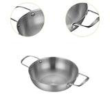 Maxbell Stainless Steel Paella Pan Easy to Clean Seafood Pot for Travel Kitchen Soup 26cm