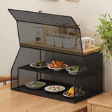 Maxbell Food Cover BBQ Cover Outside Plate Serving Cover for Garden Table Restaurant Black 52cmx31cmx27cm