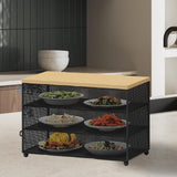 Maxbell Food Cover BBQ Cover Outside Plate Serving Cover for Garden Table Restaurant Black 48cmx26cmx31cm