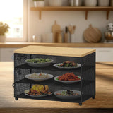 Maxbell Food Cover BBQ Cover Outside Plate Serving Cover for Garden Table Restaurant Black 48cmx26cmx31cm