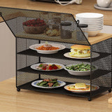 Maxbell Food Cover BBQ Cover Outside Plate Serving Cover for Garden Table Restaurant Black 48cmx26cmx31cm