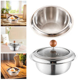Maxbell Stainless Steel Mixing Bowl Portable Soup Bowl for Kitchen Restaurant Baking Only Bowl