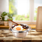 Maxbell Stainless Steel Mixing Bowl Portable Soup Bowl for Kitchen Restaurant Baking Only Bowl