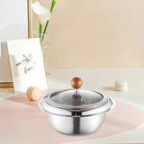 Maxbell Stainless Steel Mixing Bowl Portable Soup Bowl for Kitchen Restaurant Baking with Lid