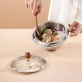 Maxbell Stainless Steel Mixing Bowl Portable Soup Bowl for Kitchen Restaurant Baking with Lid