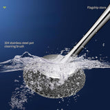 Maxbell Cleaning Tool Scrubbing Scouring Brush Cookware Stainless Steel Pot Scrubber 26x10cm Short Handle