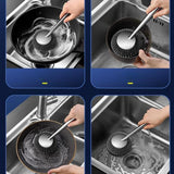 Maxbell Cleaning Tool Scrubbing Scouring Brush Cookware Stainless Steel Pot Scrubber 26x10cm Short Handle